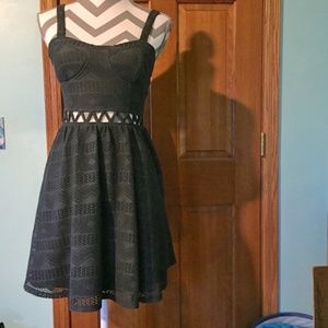 Dark gray / charcoal dress with cutouts